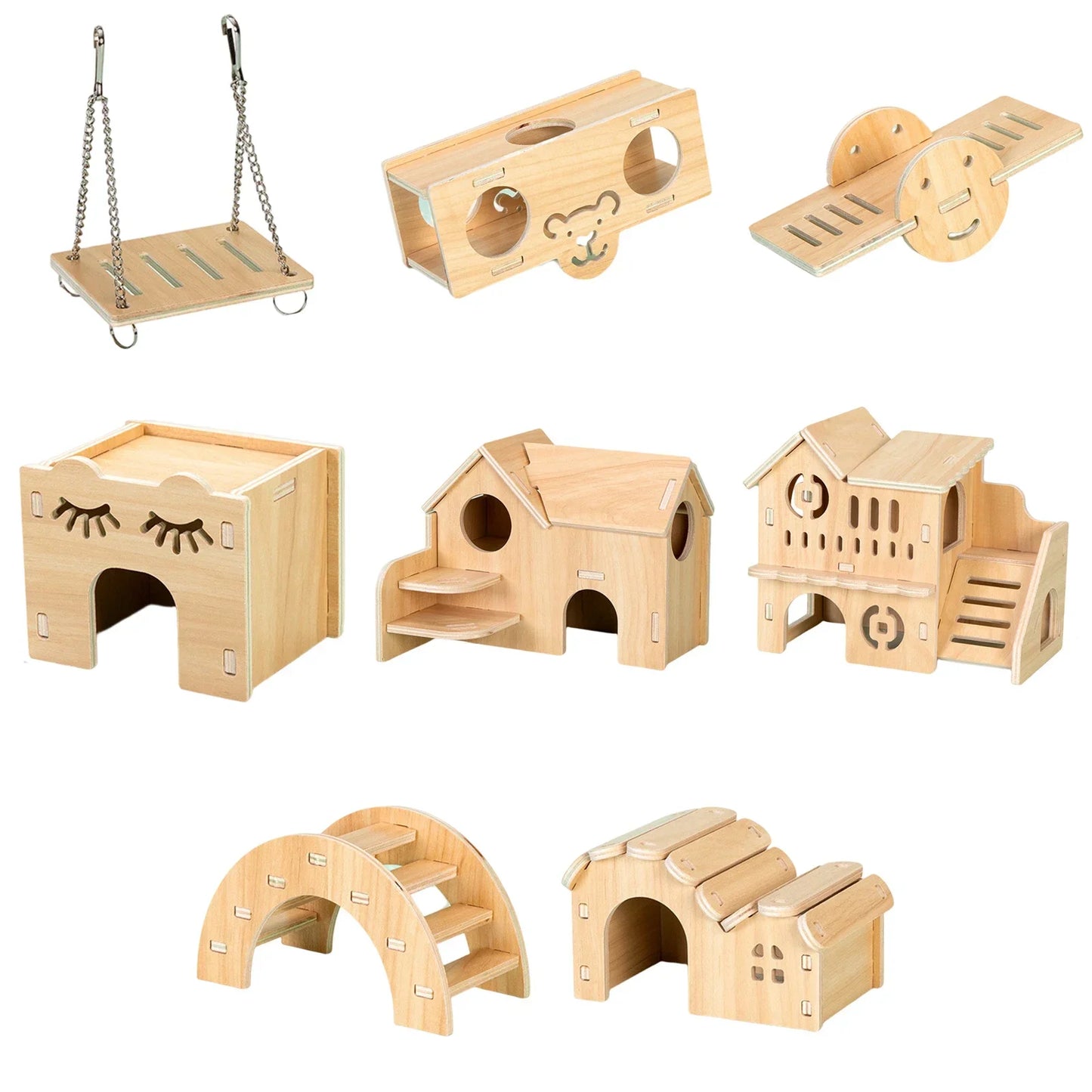 Pet Hamster Toys Wooden Bridge