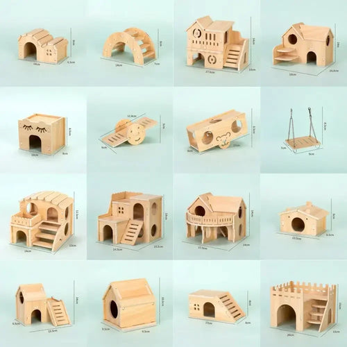 Pet Hamster Toys Wooden Bridge