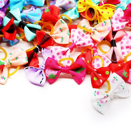 100PCS Puppy Bow Handmade Movable